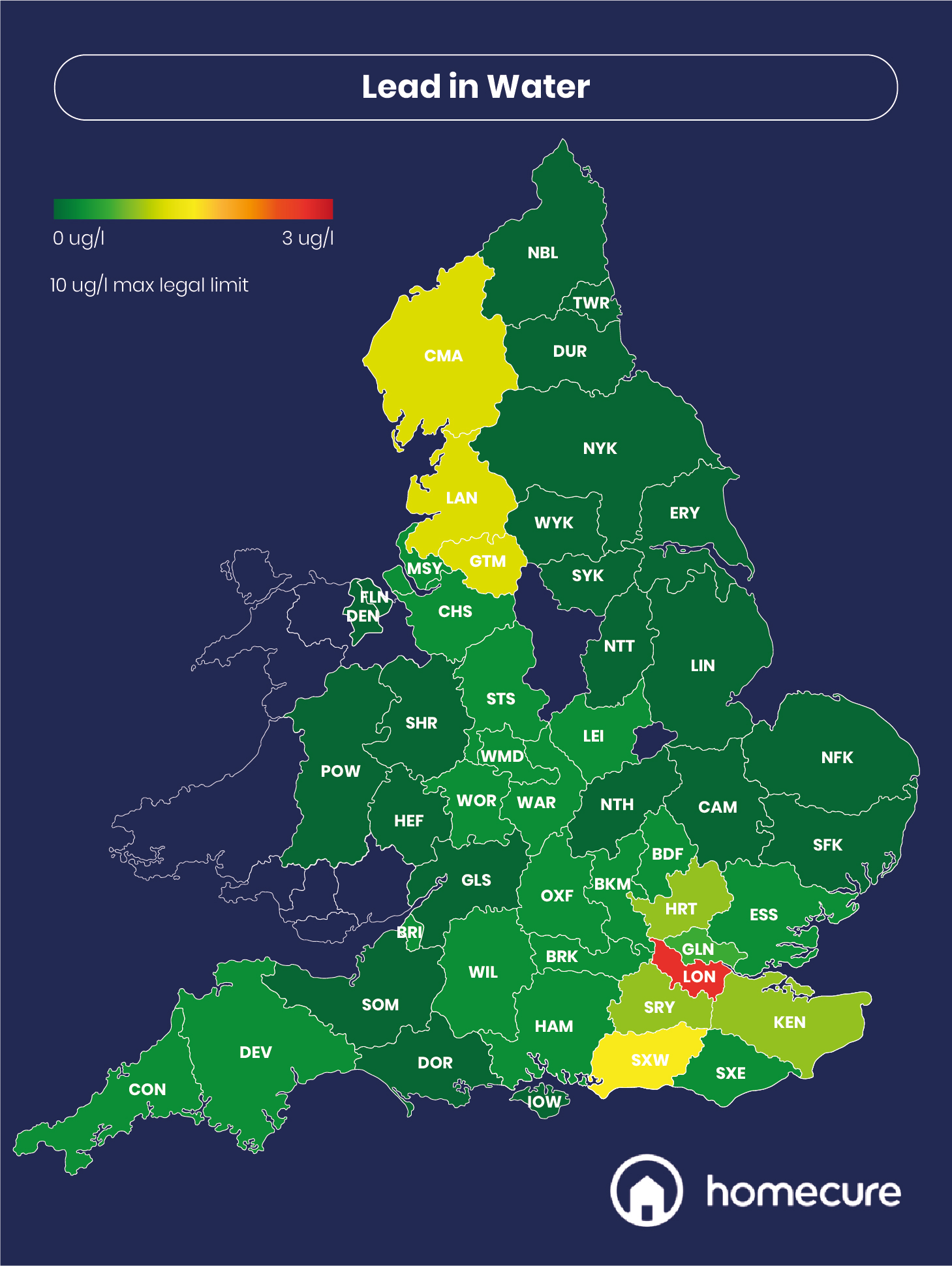 Counties with the Highest Levels of Lead in Their Water - Homecure Plumbers